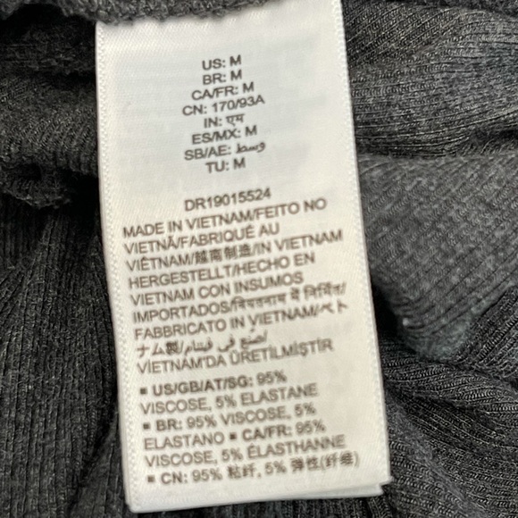 Daily Ritual Stretch Ribbed Drawstring Cropped washed out Gray Jumpsuit - Picture 5 of 8